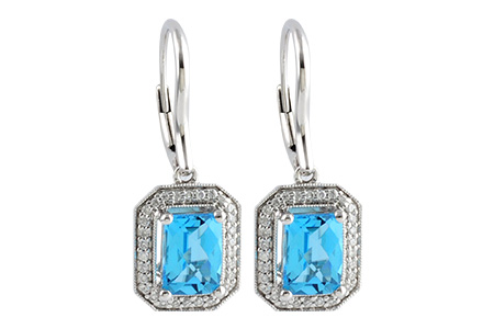 A187-66826: EARR 2.20 BLUE TOPAZ 2.36 TGW