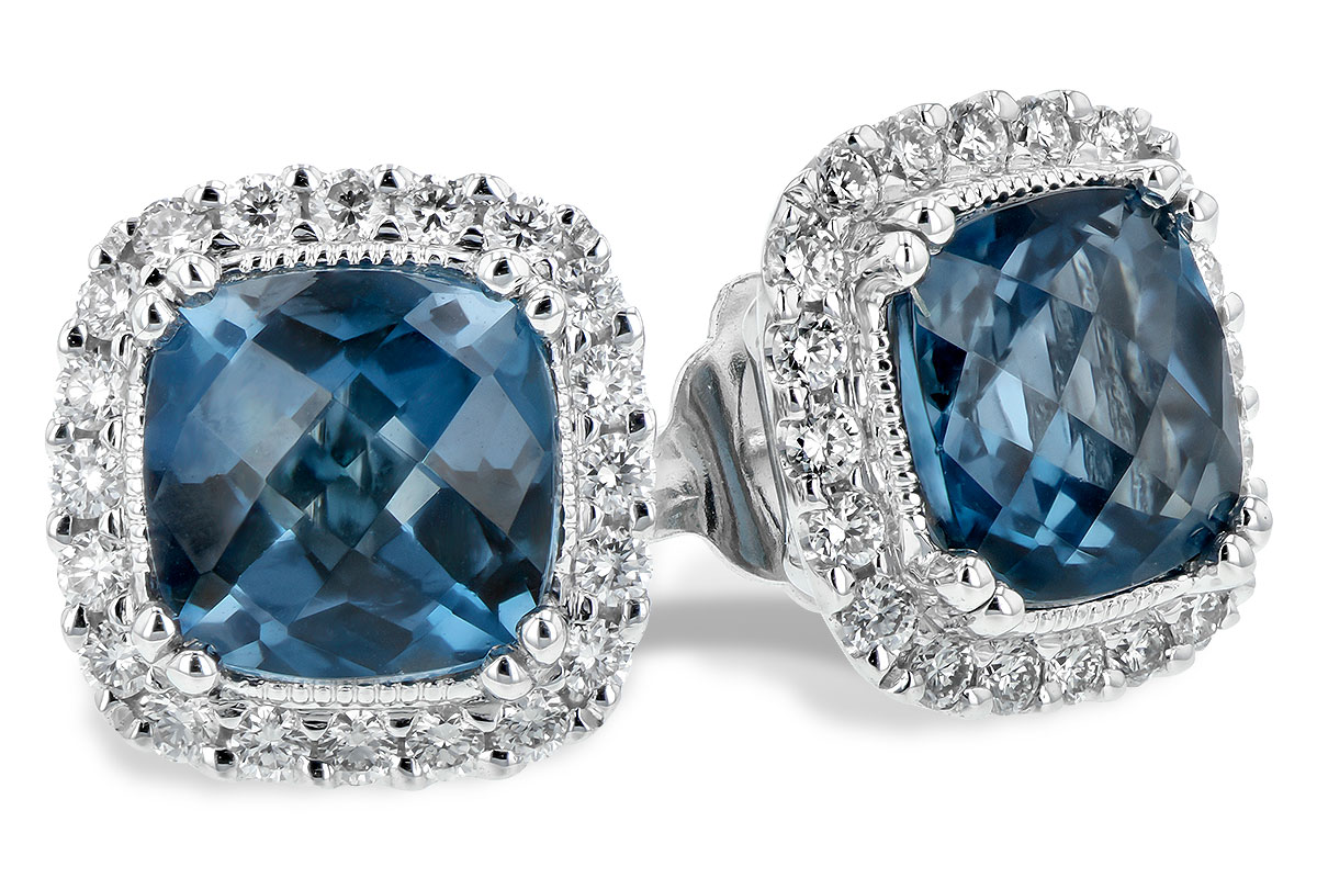 A189-46844: EARR 2.14 LONDON BLUE TOPAZ 2.40 TGW (6MM LBT)