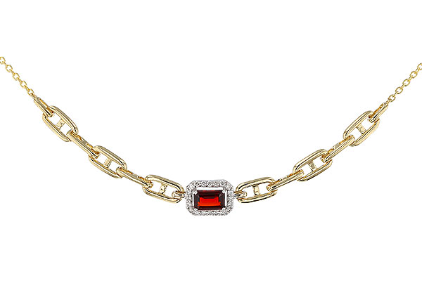 A274-93217: NECK .63 GARNET .75 TGW (6x4MM E.C. GAR / 18")
