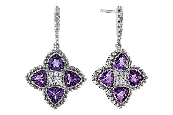 A274-95917: EARRINGS 1.41 AMETHYST 1.50 TGW