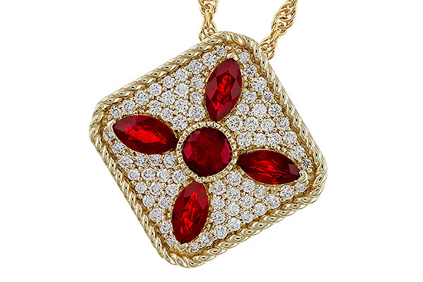 A274-95926: NECKLACE .81 TW RUBY 1.12 TGW
