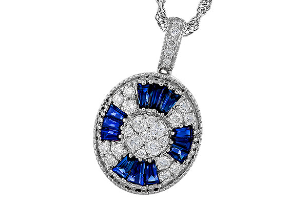 A274-97808: NECKLACE .56 TW SAPPHIRE .80 TGW