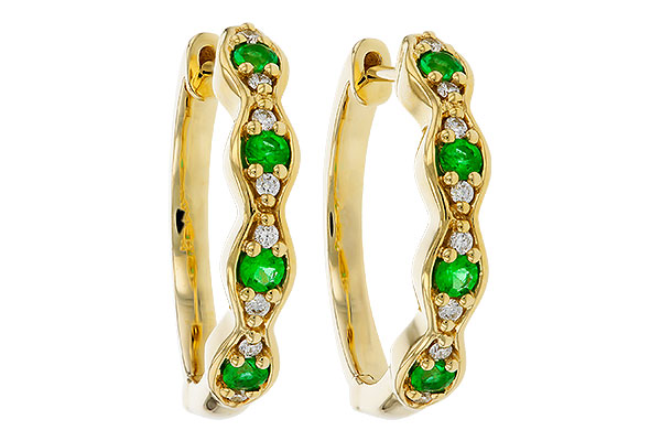 A274-99571: EARRINGS .20 TW EMERALD .30 TGW