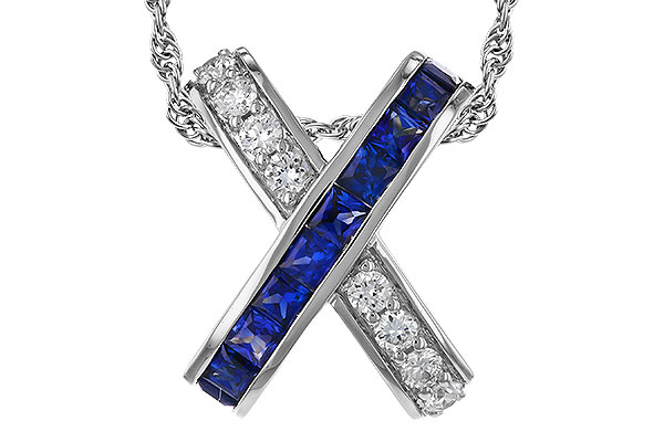 A274-99580: NECKLACE .60 TW SAPPHIRE .77 TGW
