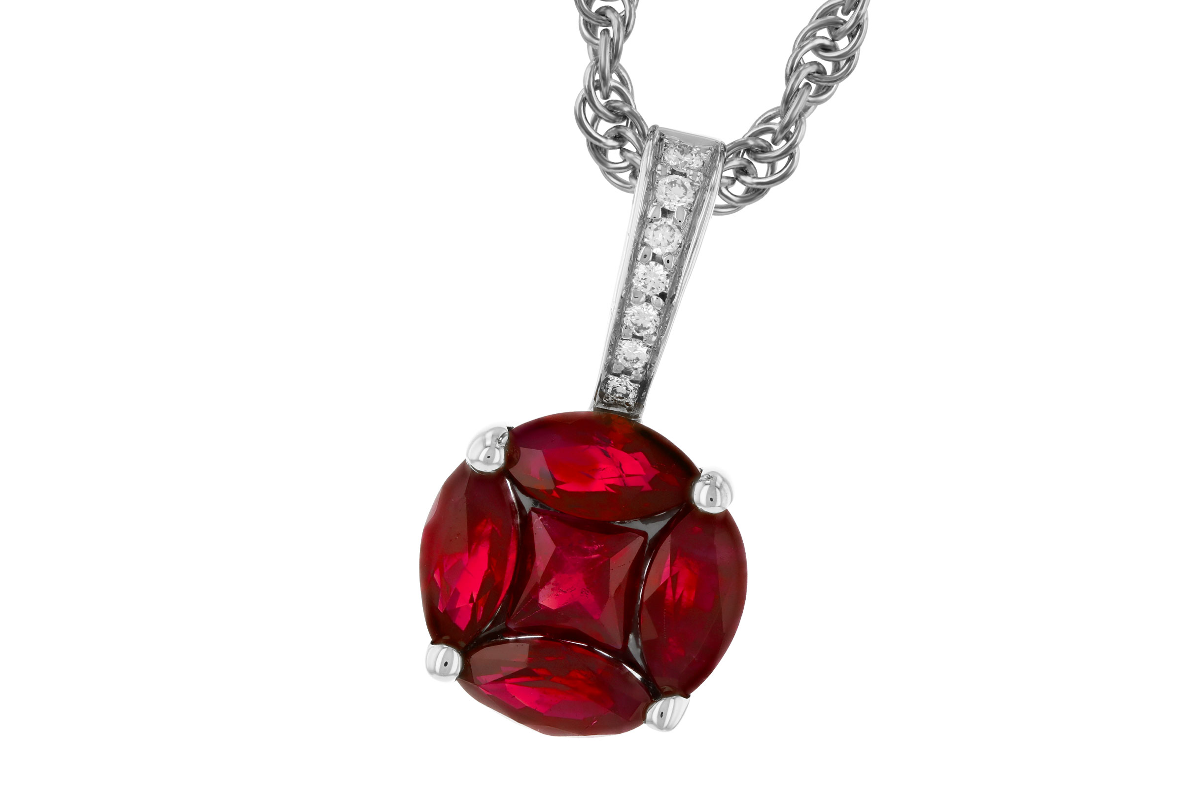 A275-82353: NECKLACE .80 RUBY .82 TW