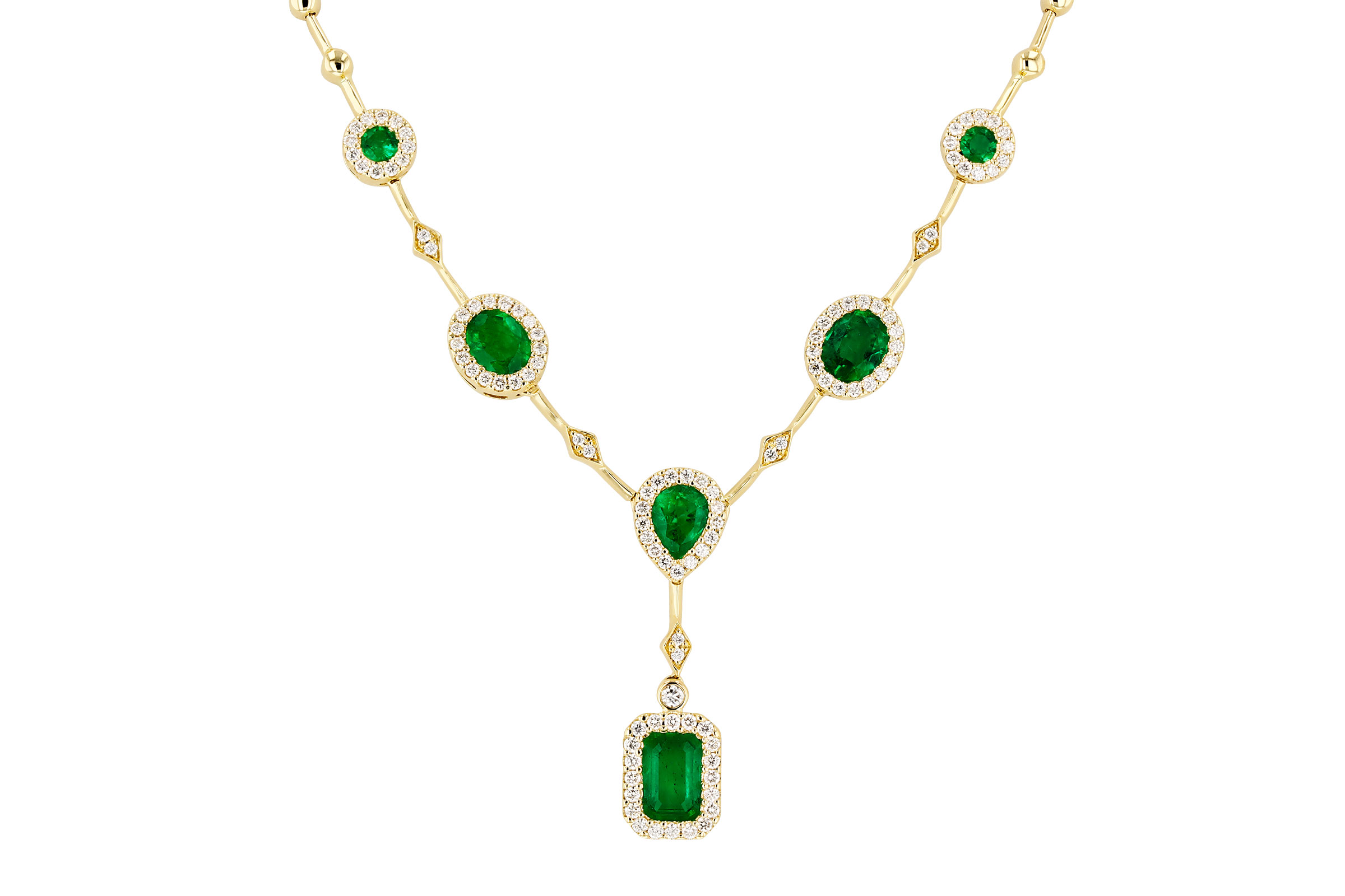 A275-84099: NECKLACE 1.66 TW EMERALD 2.08 TGW (17")