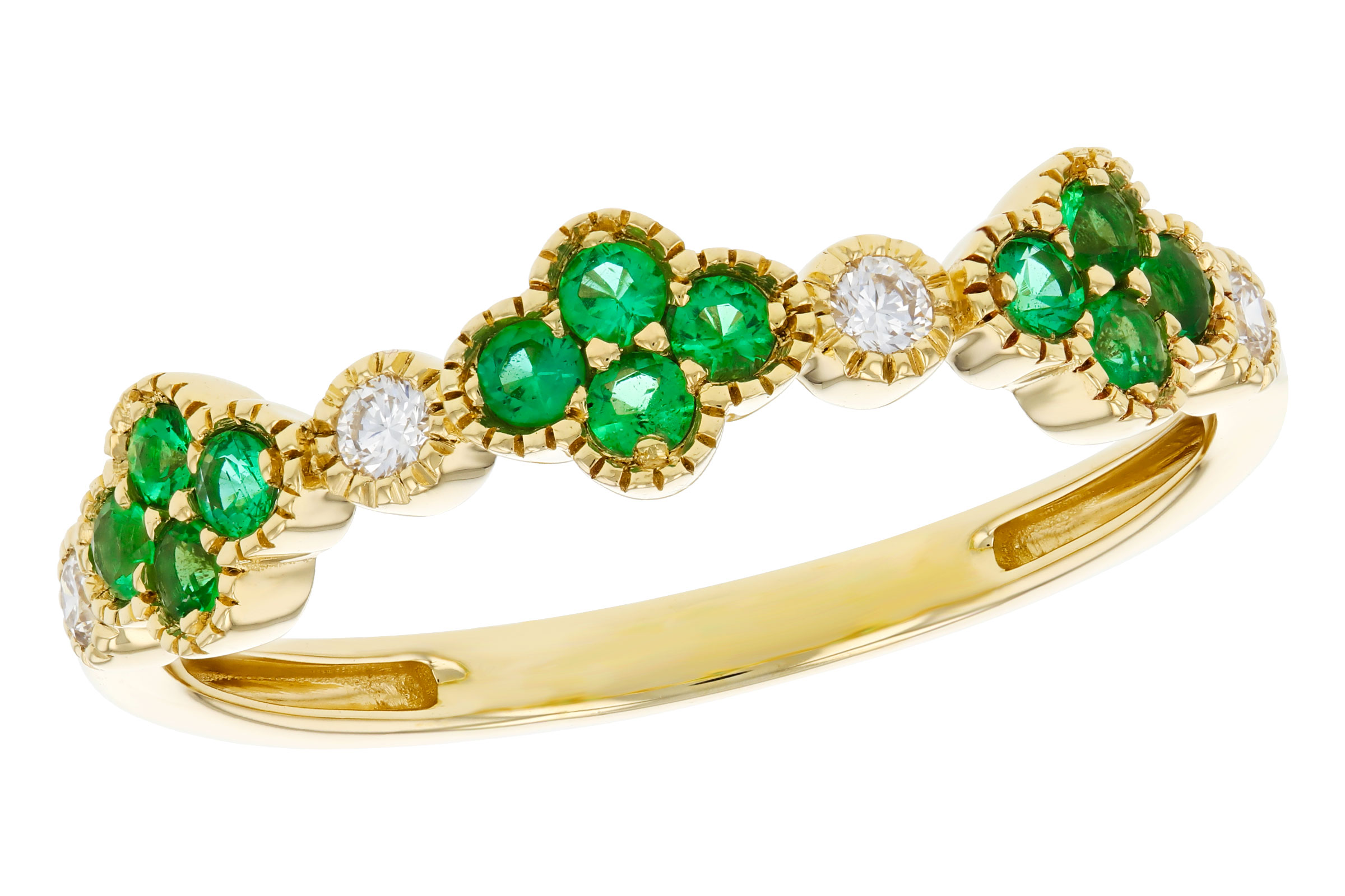 A275-85026: LDS WED RG .18 TW EMERALD .26 TGW