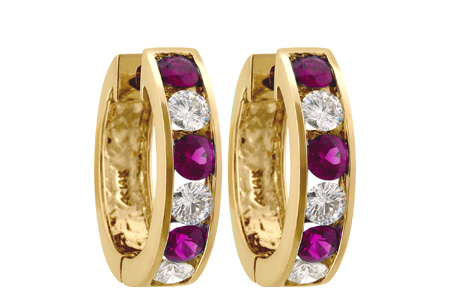 B001-30462: EARRINGS 1.22 RUBY 2.06 TGW