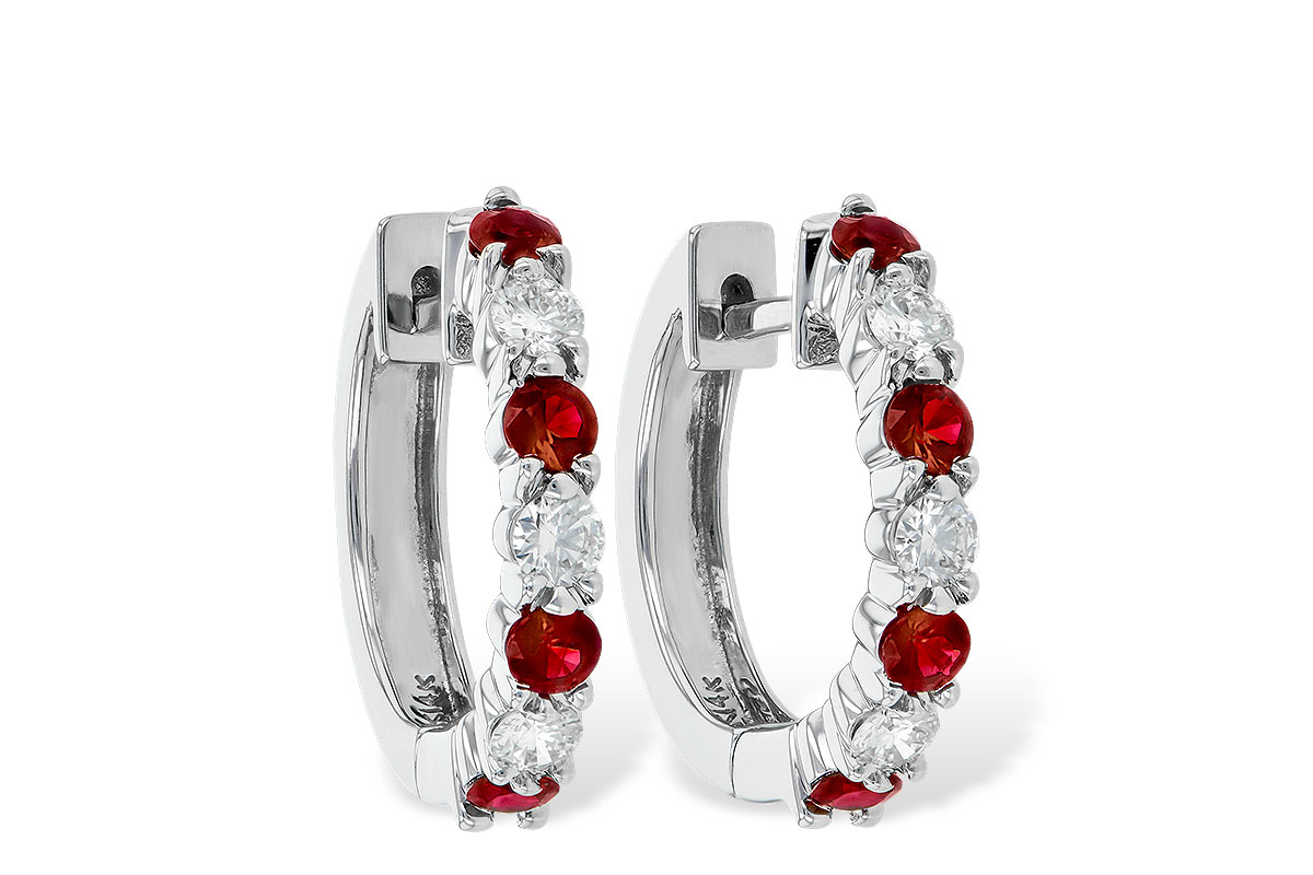 B001-30480: EARRINGS .64 RUBY 1.05 TGW