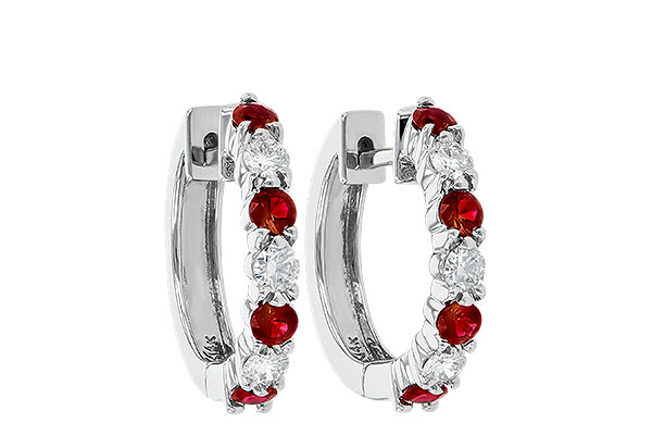 B001-30480: EARRINGS .64 RUBY 1.05 TGW