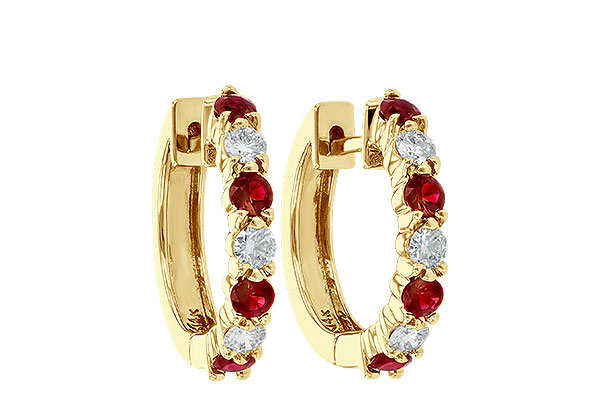 B001-30480: EARRINGS .64 RUBY 1.05 TGW