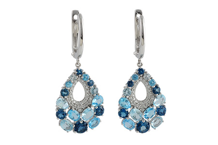 B187-71435: EARR 4.01 BLUE TOPAZ 4.24 TGW