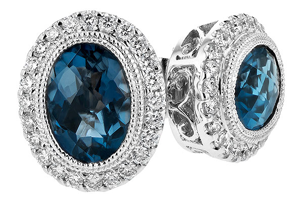 B189-46835: EARR 1.76 LONDON BLUE TOPAZ 2.01 TGW