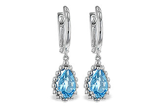 B189-49626: EARRING BLUE TOPAZ 1.70 TW