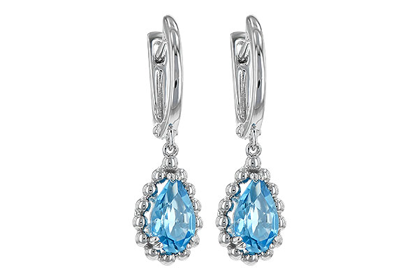 B189-49626: EARRING BLUE TOPAZ 1.70 TW