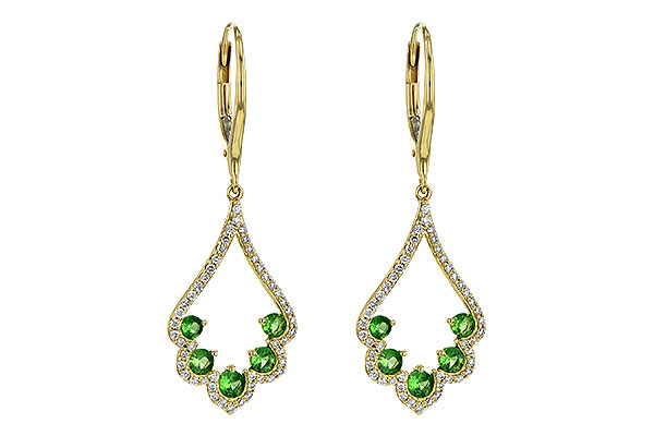 B190-36862: EARR .64 GREEN GARNET .98 TGW