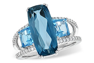 B190-42317: LDS RG 6.40 TW BLUE TOPAZ 6.67 TGW