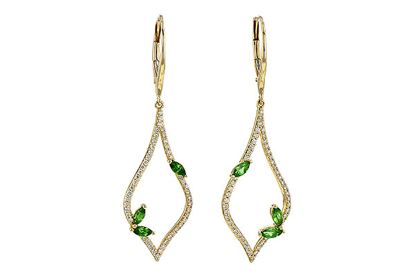 B190-42353: EARR .42 GREEN GARNET .77 TGW