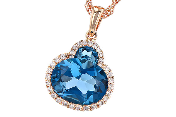 B273-15989: NECK 2.86 LONDON BLUE TOPAZ 3.00 TGW (10X8 OVAL)