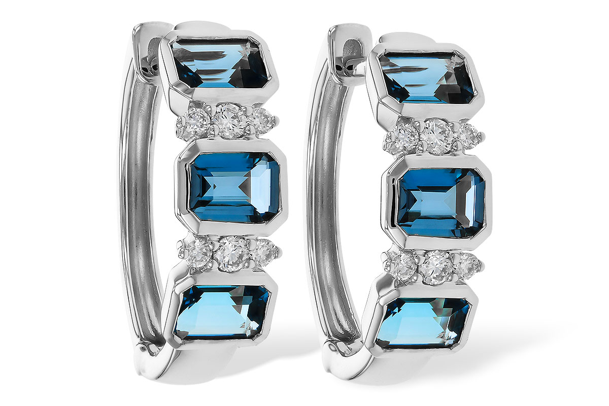 B274-93253: EARRINGS 1.37 TW LONDON BLUE TOPAZ 1.48 TGW