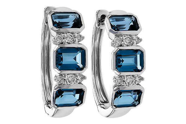 B274-93253: EARRINGS 1.37 TW LONDON BLUE TOPAZ 1.48 TGW