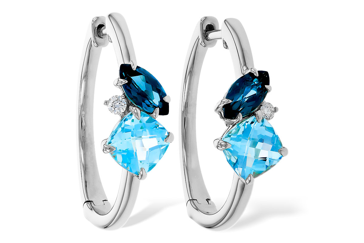 B274-95008: EARRINGS 1.82 TW BLUE TOPAZ 1.86 TGW