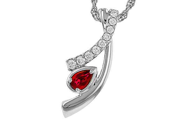 B274-96826: NECKLACE .21 RUBY .38 TGW (5x3 RUBY)