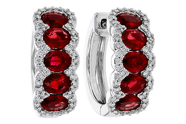 B274-97817: EARRINGS 2.20 TW RUBY 2.45 TGW