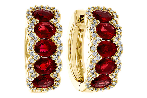 B274-97817: EARRINGS 2.20 TW RUBY 2.45 TGW