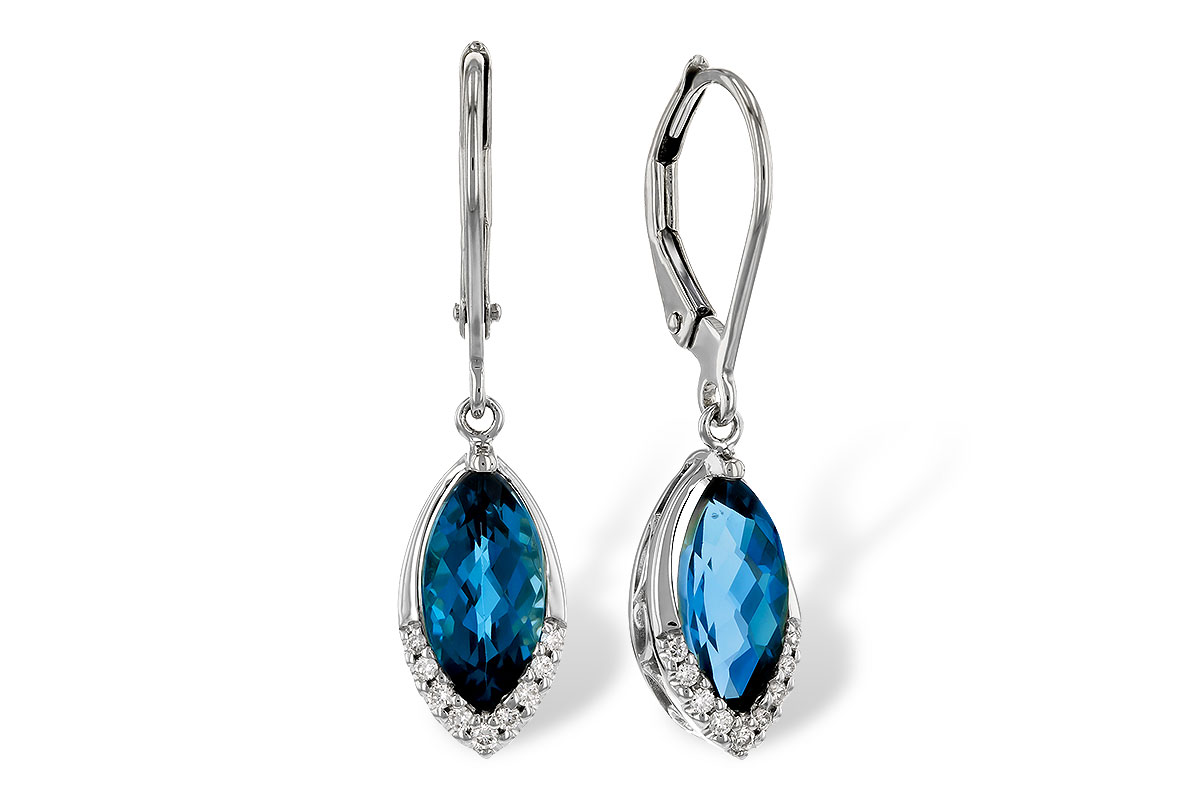 B274-98726: EARR 2.42 TW LONDON BLUE TOPAZ 2.50 TGW (9x5MM MQ)