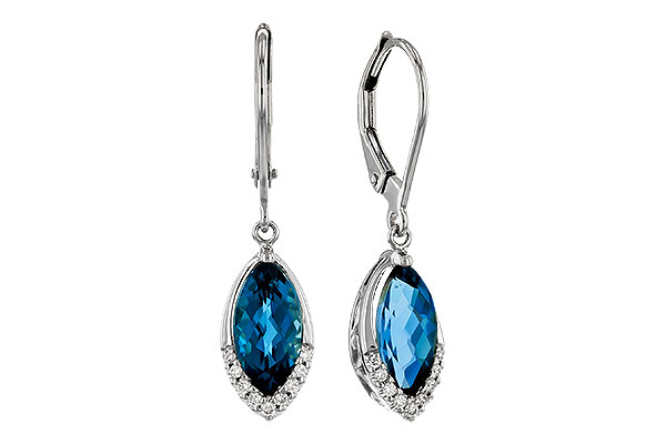 B274-98726: EARR 2.42 TW LONDON BLUE TOPAZ 2.50 TGW (9x5MM MQ)