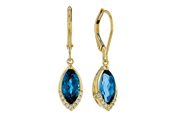 B274-98726: EARR 2.42 TW LONDON BLUE TOPAZ 2.50 TGW (9x5MM MQ)