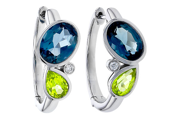 B274-99608: EARRINGS 2.97 SEMI-PREC (PER,LBT) 3.00 TGW