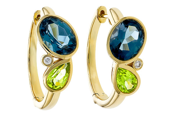 B274-99608: EARRINGS 2.97 SEMI-PREC (PER,LBT) 3.00 TGW