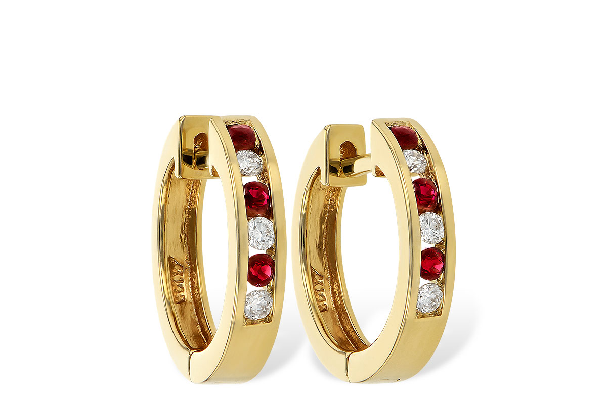 C001-30462: EARRINGS .16 RUBY .26 TGW