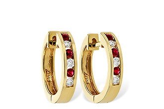 C001-30462: EARRINGS .16 RUBY .26 TGW