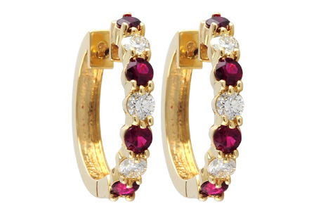 C001-30480: EARRINGS 1.30 RUBY 2.08 TGW