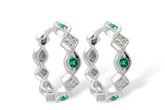 C186-74162: EARRINGS .13 EMERALD .18 TGW