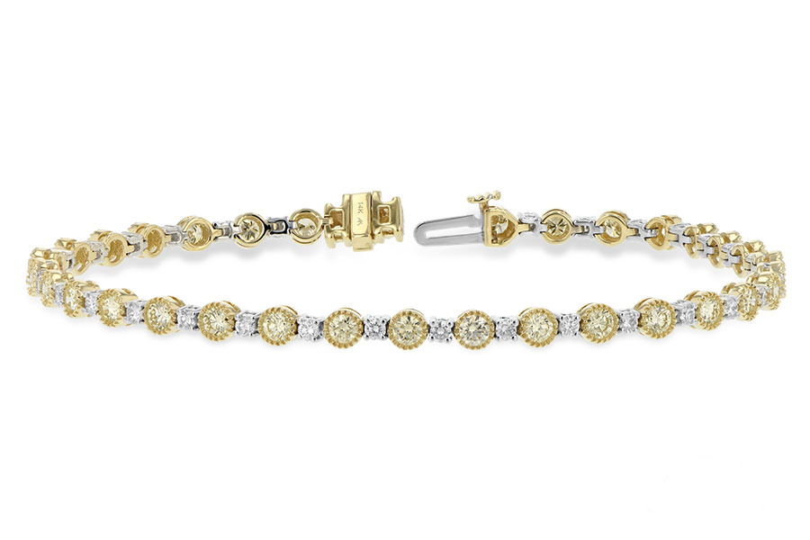C188-63198: BRACELET 2.22 YELLOW DIA 3.04 TW