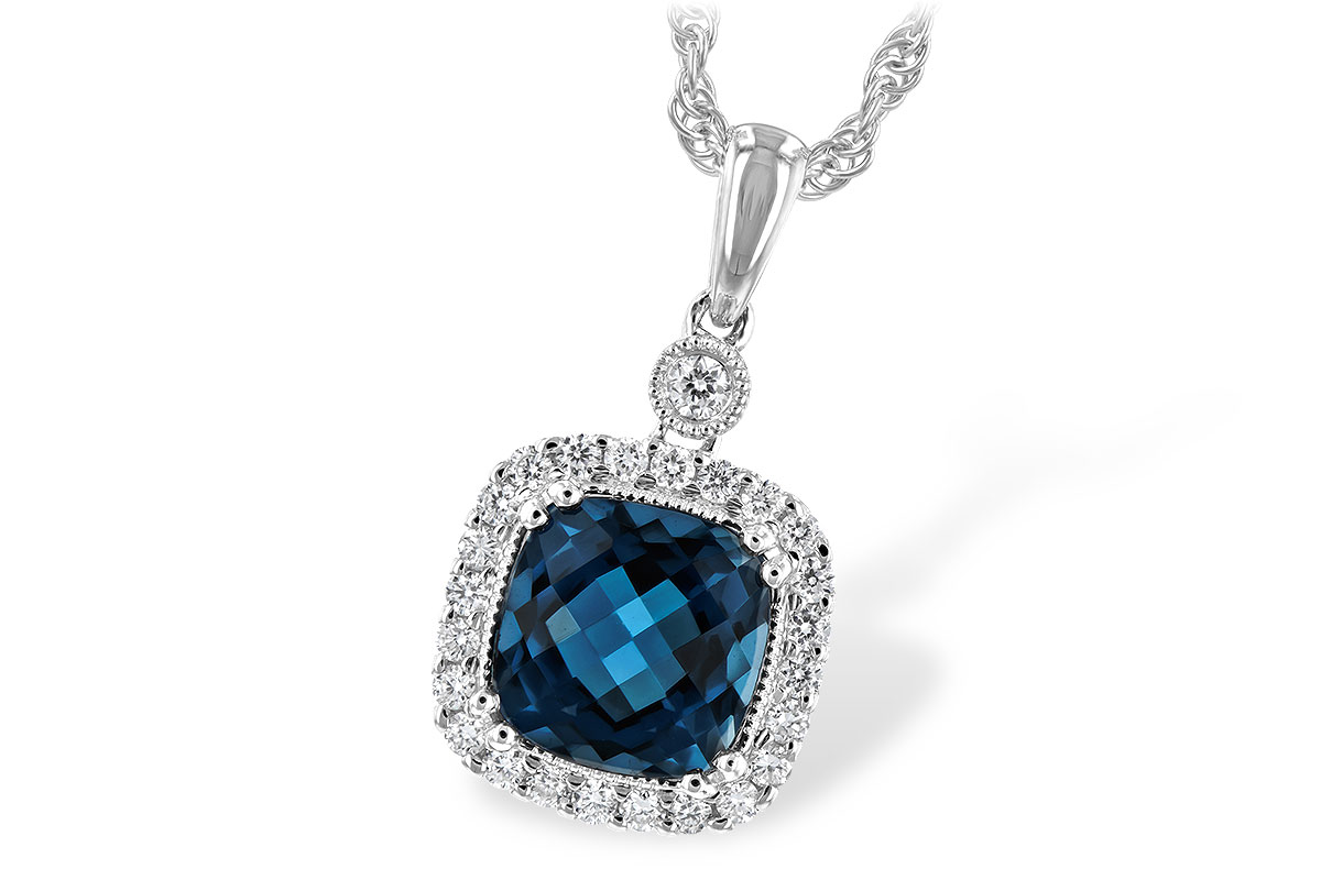 C189-46826: NECK 1.63 LONDON BLUE TOPAZ 1.80 TGW (7MM LBT)