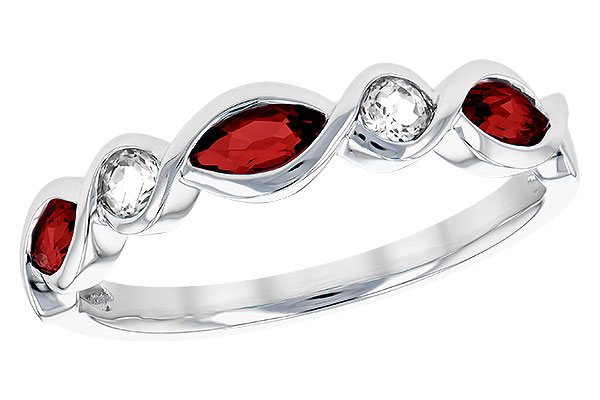C274-92317: LDS RG .52 TW GARNET .64 TGW