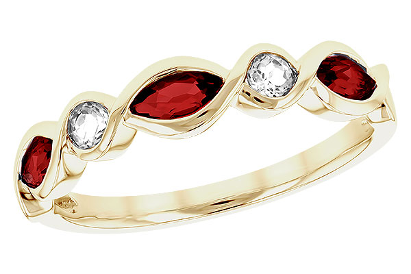 C274-92317: LDS RG .52 TW GARNET .64 TGW