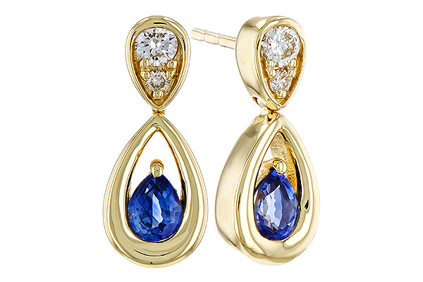 C274-94135: EARRINGS .42 SAPPHIRE .54 TGW (4x3 SAPP)