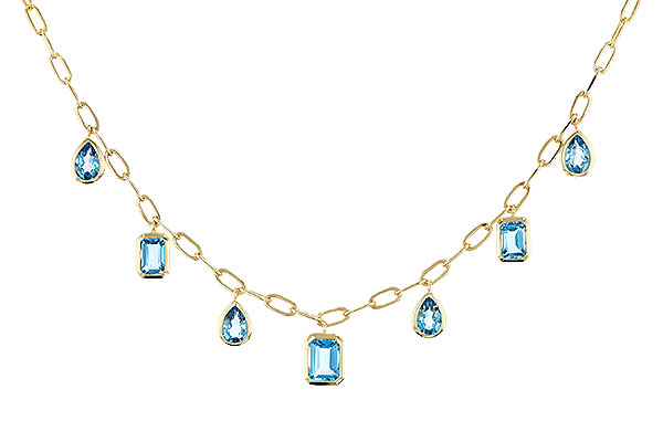 C274-94171: NECKLACE 4.10 TW BLUE TOPAZ (17")