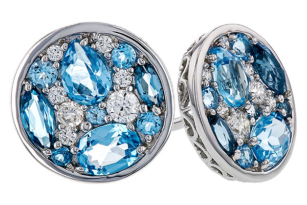 C274-95035: EARRINGS 1.02 TW BLUE TOPAZ 1.18 TGW