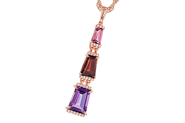 C274-95044: NECKLACE 2.32 SEMI-PREC (PT,GT,AMY) 2.37 TGW