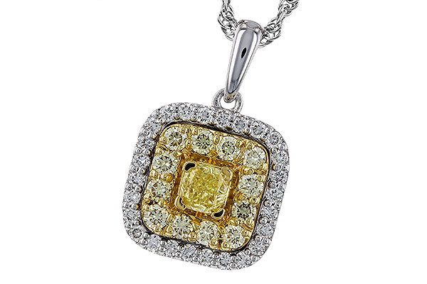C274-95053: NECK .23 FANCY YELLOW DIAMONDS .65 TW