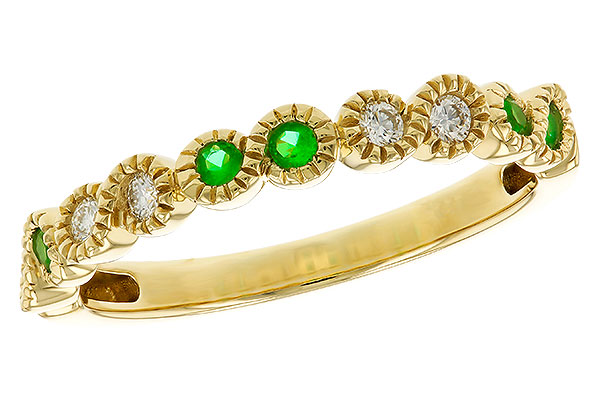 C274-97798: LDS WED RG .11 TW EMERALD .20 TGW