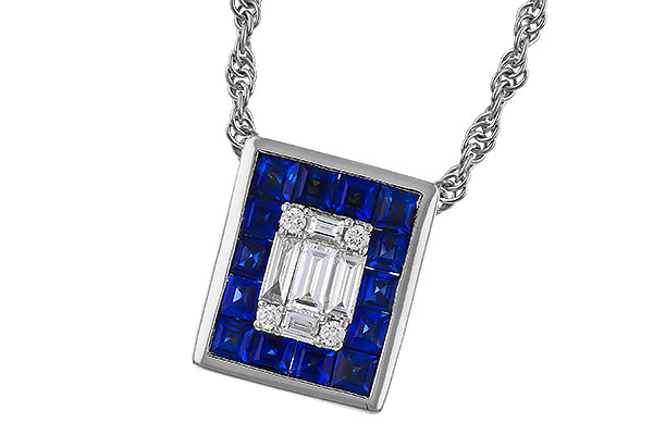 C274-98689: NECKLACE .84 SAPPHIRE TW 1.02 TGW