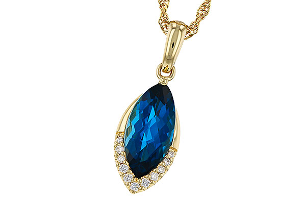 C274-98726: NECK 2.14 LONDON BLUE TOPAZ 2.20 TGW (12x6MM MQ)